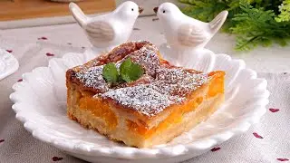 🍑 Открытый Абрикосовый Пирог / Тарт 🥧 Песочный Пирог с Абрикосами и сметанной заливкой 🍑