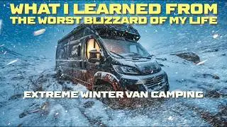 Surviving a Massive Blizzard. Van Life Winter Camping in Snow Storm & Freezing Temperatures 