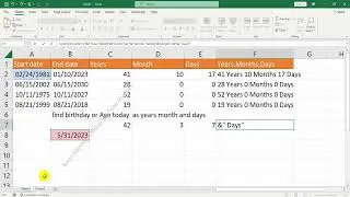 How to calculate difference between two dates in excel