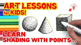 LEARN SHADING WITH POINTS! (POINTILLISM ART LESSON FOR KIDS)