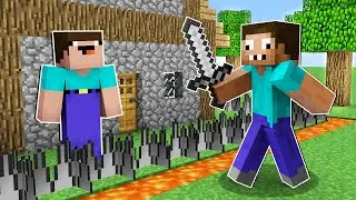 ЗАЩИЩЕННЫЙ ДОМ НУБА ПРОТИВ ПРО В МАЙНКРАФТ ! НУБИК И ПРО ТРОЛЛИНГ ЛОВУШКА В MINECRAFT Дак Плей