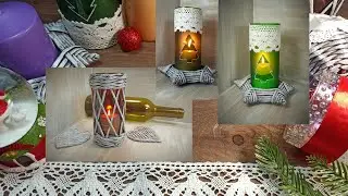 A New Year's candle holder from a bottle with your own hands. DIY