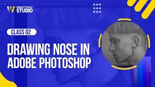 Drawing Nose using graphic Tablet in Adobe PS | Week 01 Digital Art  - Class 02 | Abbottwolf Studio