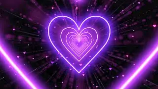 Neon Heart Tunnel Moving Background💜💙Heart Tunnel Loop Particles Background Music Relaxing [2 Hours]