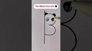 Easy way to draw a panda #shorts