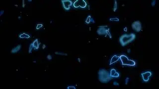 Neon Blue Falling Hearts Overlays | Neon Hearts | Hearts HD video | HD backgrounds | HD Overlays