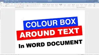 How To Put a Colored Box Around Text In Word