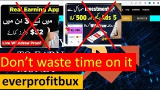 Don't waste time on everprofitbux | everprofitbux mobile earning app, everprofitbux withdrawal proof