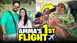 MAA G ka First Flight Experience😂Allah Hafiz Rajabs Family...🥹