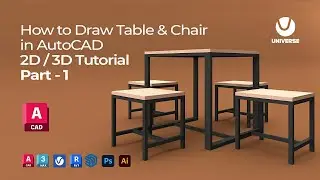 How to Draw Table & Chair Set in AutoCAD | 2D / 3D Tutorial ( Part - 1 )