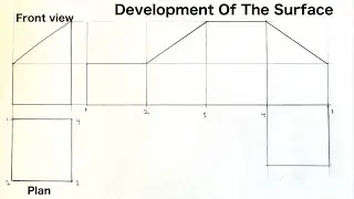 How To Develop The Surface Of A Truncated Square Prism || Development Of A Truncated Square Prism.