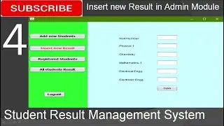 4. Student Result Management System in java - Insert new Result (JFrame, Mysql Database, Netbeans )