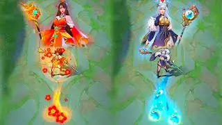 Odette Sage of the Currents Create Skin VS Auspicious Charm Lunar Skin 4 MLBB Comparison