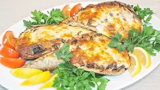 Скумбрия запеченная с овощами и грибами! - рецепт аппетитной фаршированной рыбы!