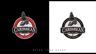 Retro Logo Badge | Adobe Illustrator Tutorial | Caribbean