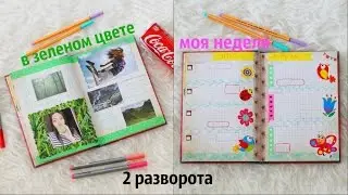 ИДЕИ ДЛЯ ЛИЧНОГО ДНЕВНИКА / 2 РАЗВОРОТА / ЗЕЛЕНЫЙ ЦВЕТ И МОЯ НЕДЕЛЯ |NikyMacAleen