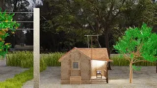 3d animation of village house, Eevee render test  in Blender.