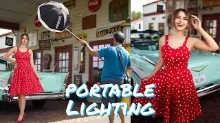 Portable Photo Lighting on a Pin-Up Photoshoot  #shorts