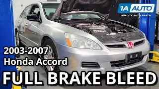 How to Bleed Brakes 2003-2007 Honda Accord