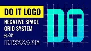 DO IT Negative Space Logo Design in INKSCAPE with Grid System