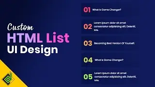 Custom HTML List UI Design | CSS Gradient Counter List