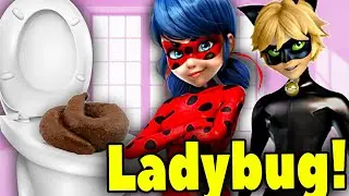 Miraculous Ladybug and Cat Noir POOP in the TOILET. Ladybug POOPS. Miraculous Pooping Ladybug