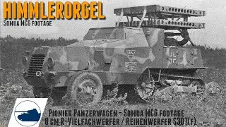 Rare 8 cm R-Vielfachwerfer / Reihenwerfer S307(f) - Pionier Panzerwagen - Somua MCG footage.