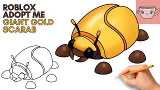 How To Draw Giant Gold Scarab Beetle Pet | Roblox Adopt Me | Easy Step By Step Drawing Tutorial