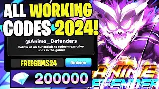 *NEW* ALL WORKING CODES FOR ANIME DEFENDERS IN JULY 2024! ROBLOX ANIME DEFENDERS CODES