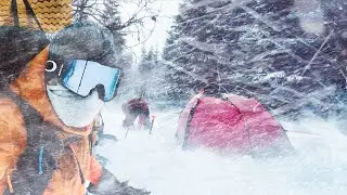 Highlights Version - Winter Camping in a Snow Storm, BLIZZARD, Solo Tent Camp in the North