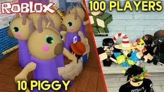 10 СВИНОК ПЕППА ПИГГИ и 100 ИГРОКОВ Хоррор - Piggy Роблокс