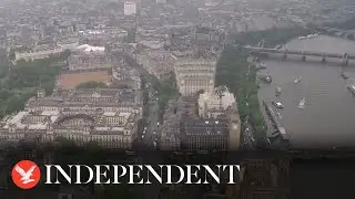 Watch Again: Aerial view of central London as Sunak expected to call snap general election