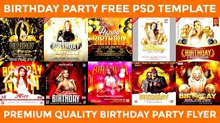 Birthday party free psd flyer template | photoshop birthday party flyer free psd template download