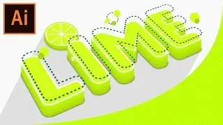 😜 How to create Editable Tangy Lime Text in Adobe Illustrator Tutorial