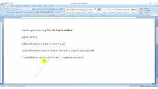 How to split text using Text to Column method