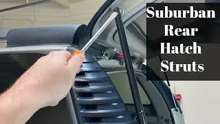 How To Change Suburban Hatch lift Support Strut 2000 - 2006 Chevy Remove / Replace Shock / Struts