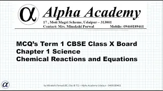 MCQ chapter 1 X Chemical Reactions and Equations