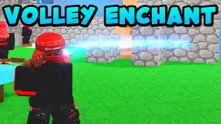 The New VOLLEY ENCHANT is INSANE in Roblox Bedwars!!! #shorts