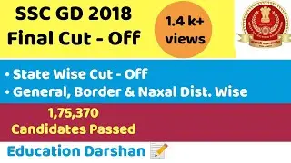 SSC GD 2018 Final Cut Off. State wise Cut off. General, Border & Naxal/Militancy wise cut off.