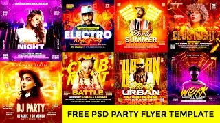 party flyer Photoshop free psd template free download | party flyer psd free psd template download