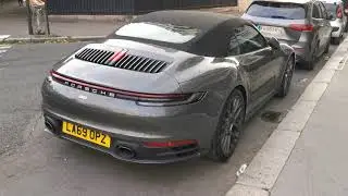 2019 dark grey porsche 992 cabriolet 4s in PAris France