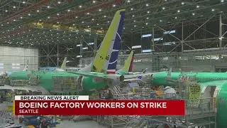 Boeing factory workers on strike