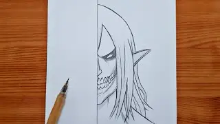 how to draw Eren | Eren Titan Form step by step | easy tutorial