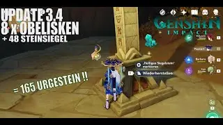 Genshin Impact #255: Update 3.4: Alle 8 Obelisken + 48 Steinsiegel