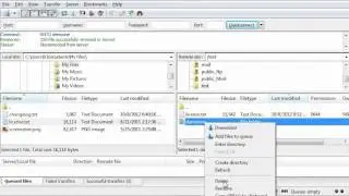 Managing files using FileZilla