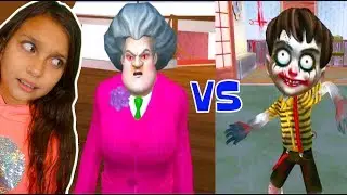 СЫН МИСС ТИ ЛОВИТ НАС! ВСЕ КОНЦОВКИ MISS T, Scary Child, Granny, Neighbor, Teacher 3D Валеришка