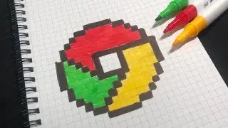 Drawn pixel art   How to draw Google Chrome logo 