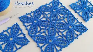 Магический КВАДРАТНЫЙ МОТИВ Клевер вязание крючком МК 🌿Beautiful Pattern Crochet square motifs🌿