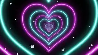 FAST Teal & Purple Led Lights Love Heart Tunnel Background 8 HOUR 💖💜 Particles Background