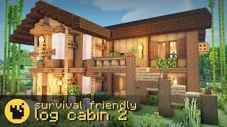 Minecraft: Survival Friendly Log Cabin 2 (Quick Tutorial)